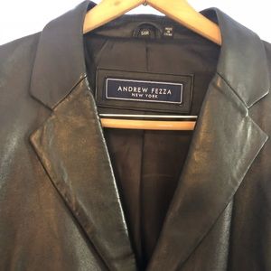 Men’s black leather jacket